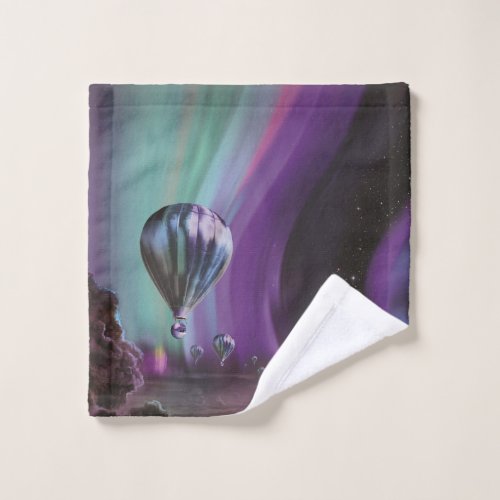 Jupiter Travel by Hot Air Balloon Bighty Auroras Wash Cloth
