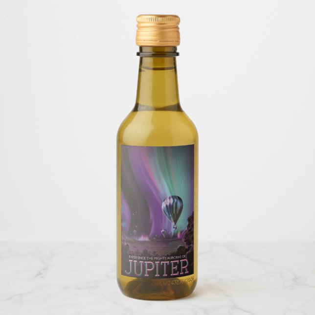 Jupiter Travel by Hot Air Balloon Bighty Auroras Wine Label (Front)