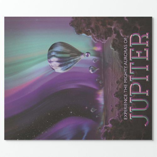 Jupiter Travel by Hot Air Balloon Bighty Auroras Wrapping Paper