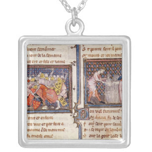 Jupiter versus Saturn: Saturn teaching Silver Plated Necklace