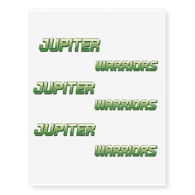 Jupiter Warriors Temporary Tattoos (Front)