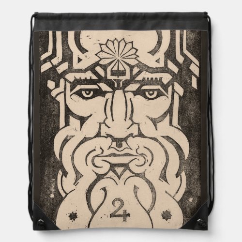Jupiter Zeus King of Gods Greek Mythology Black Drawstring Bag