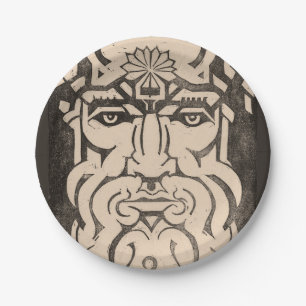 Jupiter Zeus King of Gods Greek Mythology Black Paper Plates