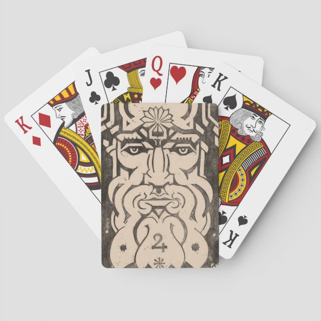 Jupiter Zeus King of Gods Greek Mythology Black Poker Cards (Back)