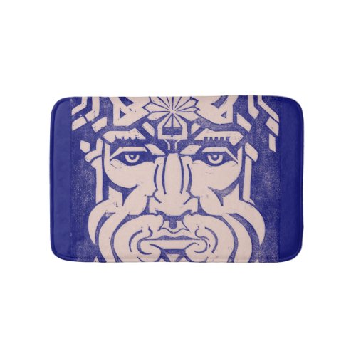 Jupiter Zeus King of Gods Greek Mythology Blue Bath Mat