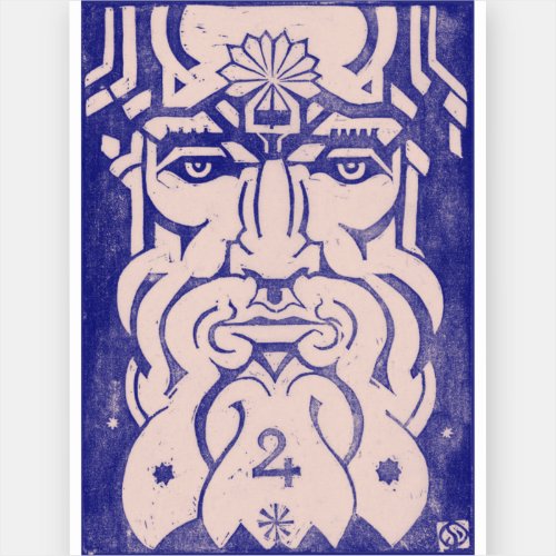 Jupiter Zeus King of Gods Greek Mythology Blue Sticker