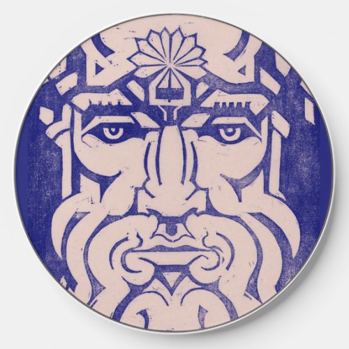 Jupiter Zeus King of Gods Greek Mythology Blue Wireless Charger