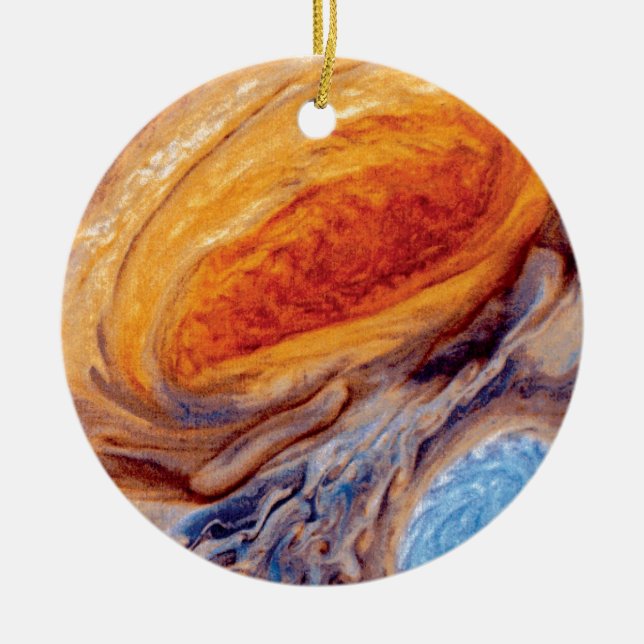 Jupiter's Great Red Spot - NASA Voyager Photo Ceramic Ornament (Front)
