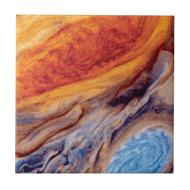 Jupiter's Great Red Spot - NASA Voyager Photo Ceramic Tile (Front)