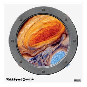 Jupiter's Great Red Spot Porthole Window View Wall Decal
