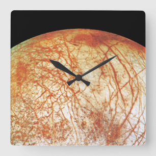 Jupiter's Moon Europa Square Wall Clock