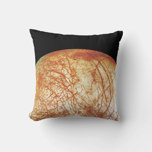 Jupiter's Moon Europa Throw Pillow (Front)