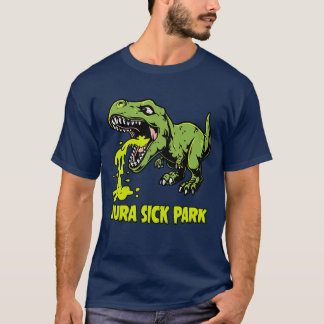 Jura Sick Park - funny dinosaur and vomit T-Shirt