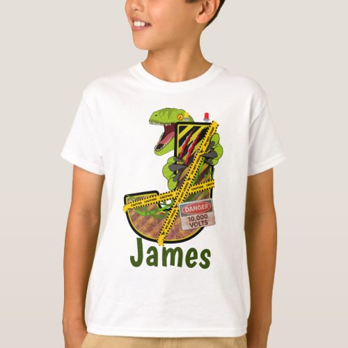 Jurassic Alphabet  Initial Letter Custom Name  J T_Shirt
