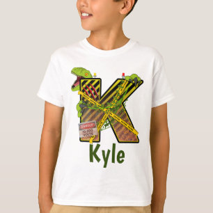 Jurassic Alphabet Initial Letter Custom Name K T-Shirt