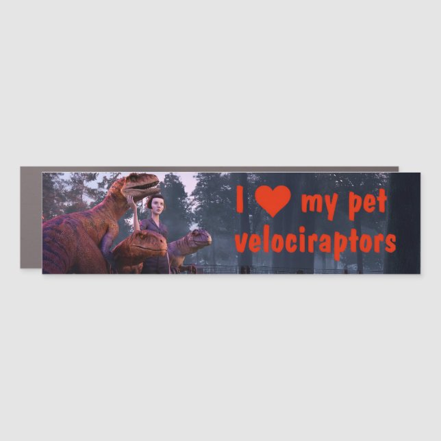 Jurassic Chaos Theory Velociraptor pet Car Magnet (Front)