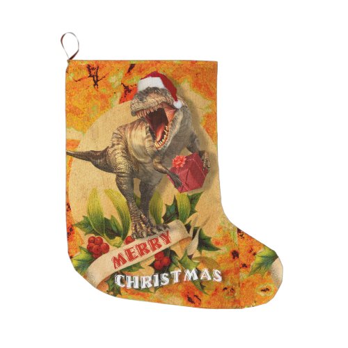 Jurassic Christmas I Large Christmas Stocking