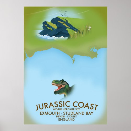 Jurassic Coast England South Coast Travel poster