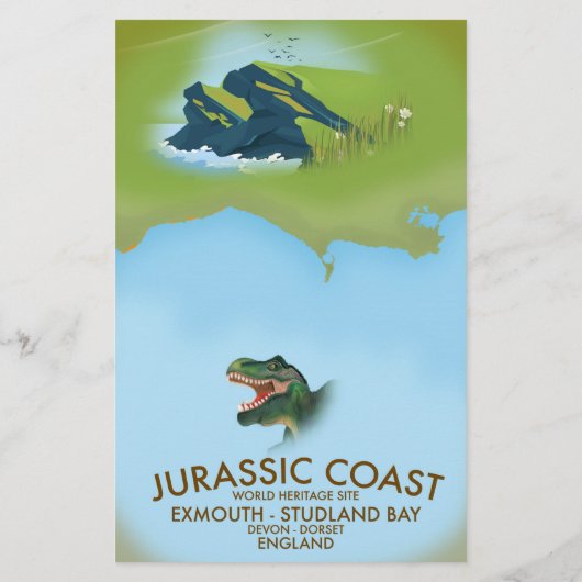 Jurassic Coast England South Coast Travel poster (Back)