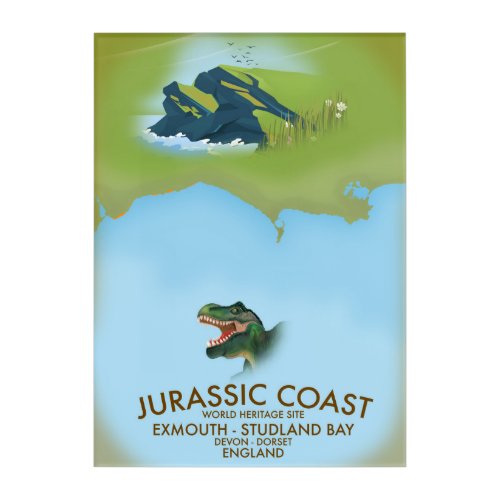 Jurassic Coast England South Coast Travel poster Acrylic Print