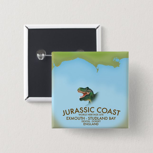Jurassic Coast England South Coast Travel poster Button (Front & Back)