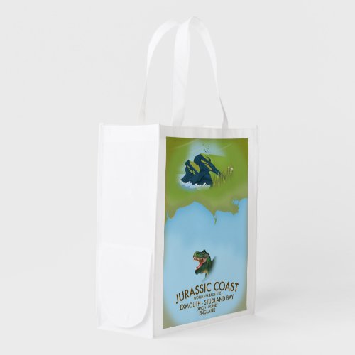 Jurassic Coast England South Coast Travel poster Grocery Bag