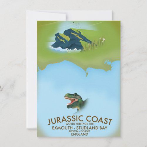 Jurassic Coast England South Coast Travel poster Invitation