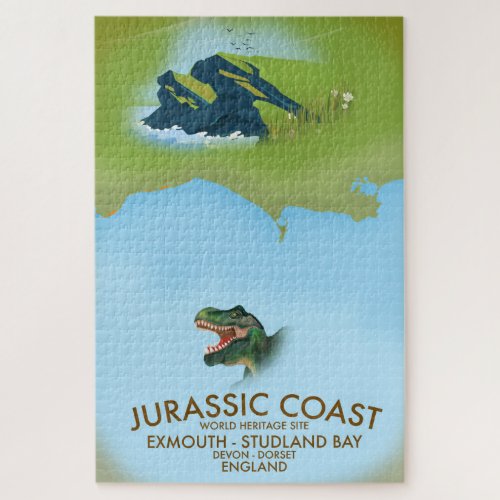 Jurassic Coast England South Coast Travel poster Jigsaw Puzzle