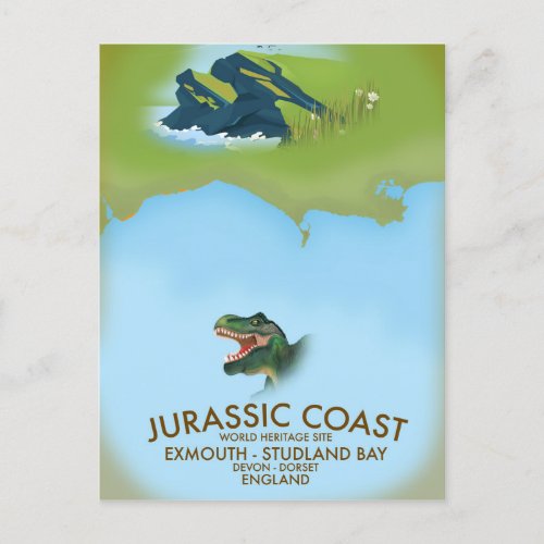 Jurassic Coast England South Coast Travel poster Postcard