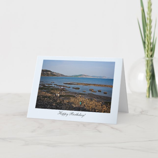 Jurassic Coast Fossil Beach - Happy Birthday Card (Front)