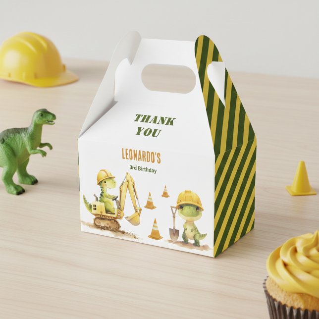 Jurassic Construction Zone Boy Birthday Favor Boxes (Creator Uploaded)
