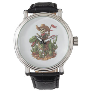 Jurassic Cowboy Skull � Funny Dino Rodeo Watch