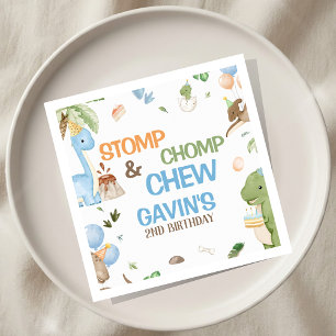 Jurassic Cute Dinosaur Birthday Party Paper Napkin