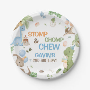 Jurassic Cute Dinosaur Birthday Party Paper Plates