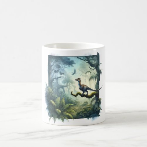 Jurassic Dawn _ Watercolor Coffee Mug