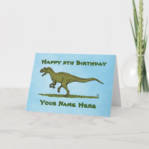 Jurassic Dinosaur Allosaurus Birthday Card