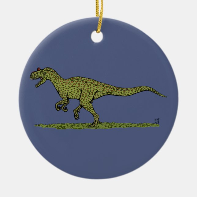 Jurassic Dinosaur Allosaurus Ceramic Ornament (Front)