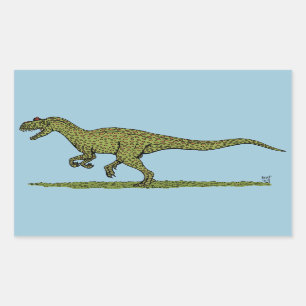 Jurassic Dinosaur Allosaurus Rectangular Sticker