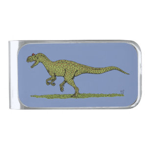 Jurassic Dinosaur Allosaurus Silver Finish Money Clip