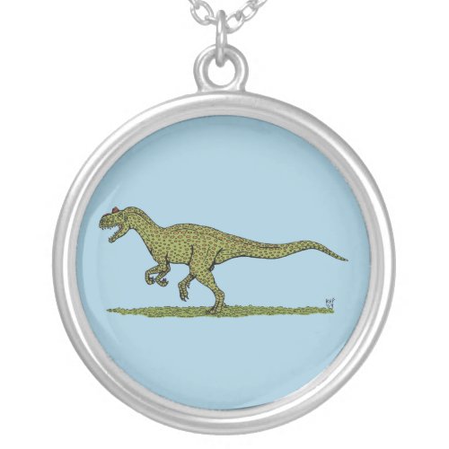 Jurassic Dinosaur Allosaurus Silver Plated Necklace