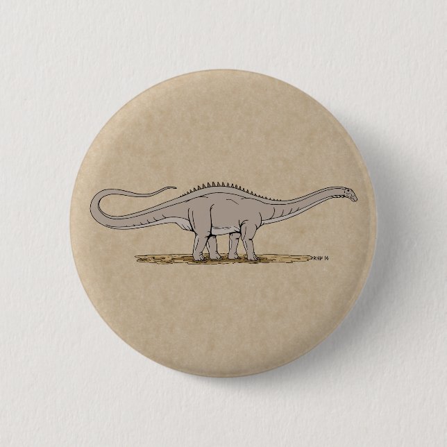 Jurassic Dinosaur Apatosaurus Button (Front)