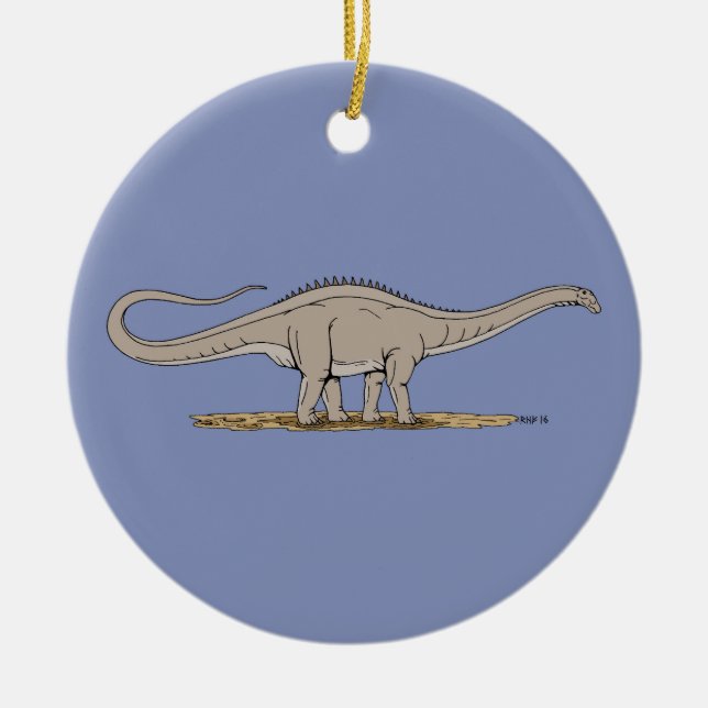 Jurassic Dinosaur Apatosaurus Ceramic Ornament (Front)