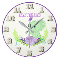 Jurassic Dinosaur Baby Stoneage Named Wall Clock