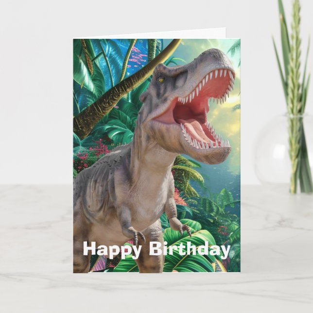 Jurassic Dinosaur Birthday Card (Front)