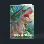 Jurassic Dinosaur Birthday Card<br><div class="desc">I wanted to share some excitement about your grandson's upcoming birthday celebration! It’s hard to believe he’s turning two already—what a wonderful milestone! Since he loves dinosaurs, how about a Jurassic-themed party? Imagine all the kids having a roaring good time with prehistoric decorations and fun dino games. It could be...</div>