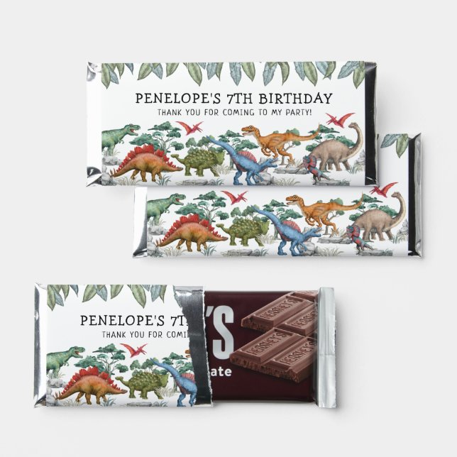 Jurassic Dinosaur Birthday Party Hershey Bar Favor (Front)