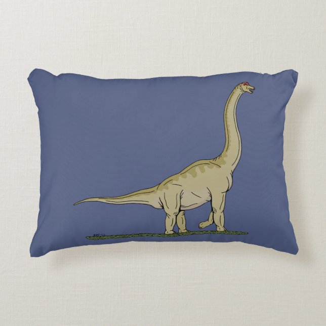 Jurassic Dinosaur Brachiosaurus Accent Pillow (Front)