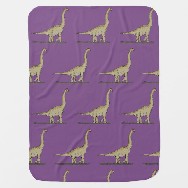 Jurassic Dinosaur Brachiosaurus Baby Blanket (Front)