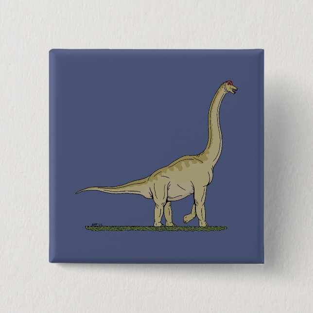 Jurassic Dinosaur Brachiosaurus Button (Front)