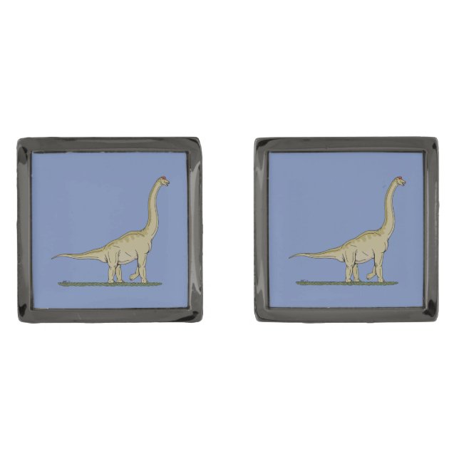 Jurassic Dinosaur Brachiosaurus Cufflinks (Front)